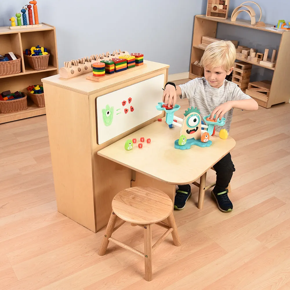 2-in-1 Learning Center with Stools and Dry-Erase Board