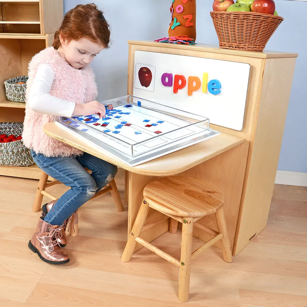 2-in-1 Learning Center with Stools and Dry-Erase Board