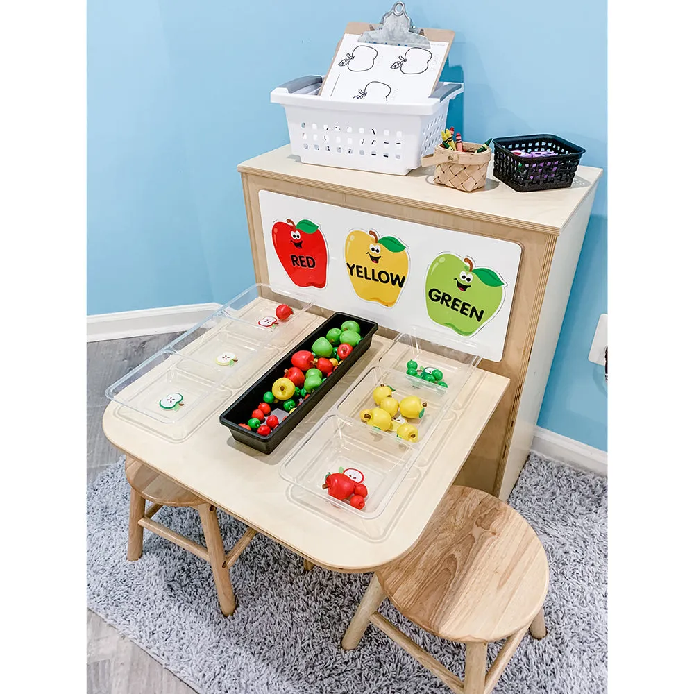 2-in-1 Learning Center with Stools and Dry-Erase Board
