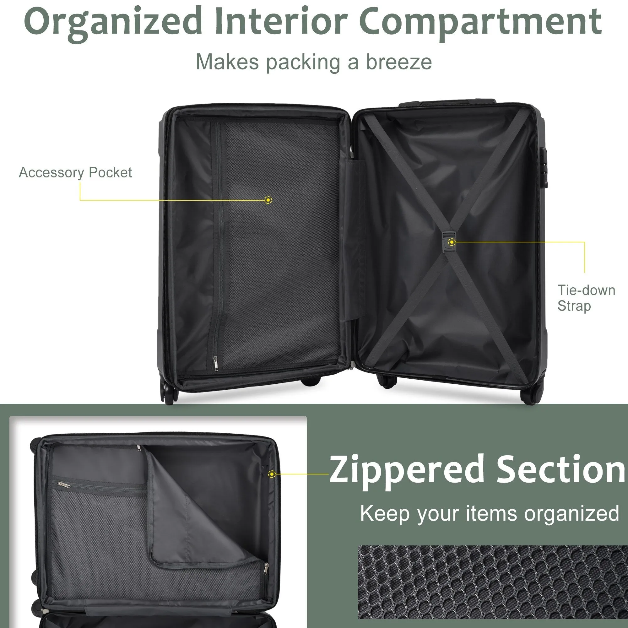 2 Piece Luggage Sets Suitcase/Trunk /Check-in Luggage /Carry-on Luggage