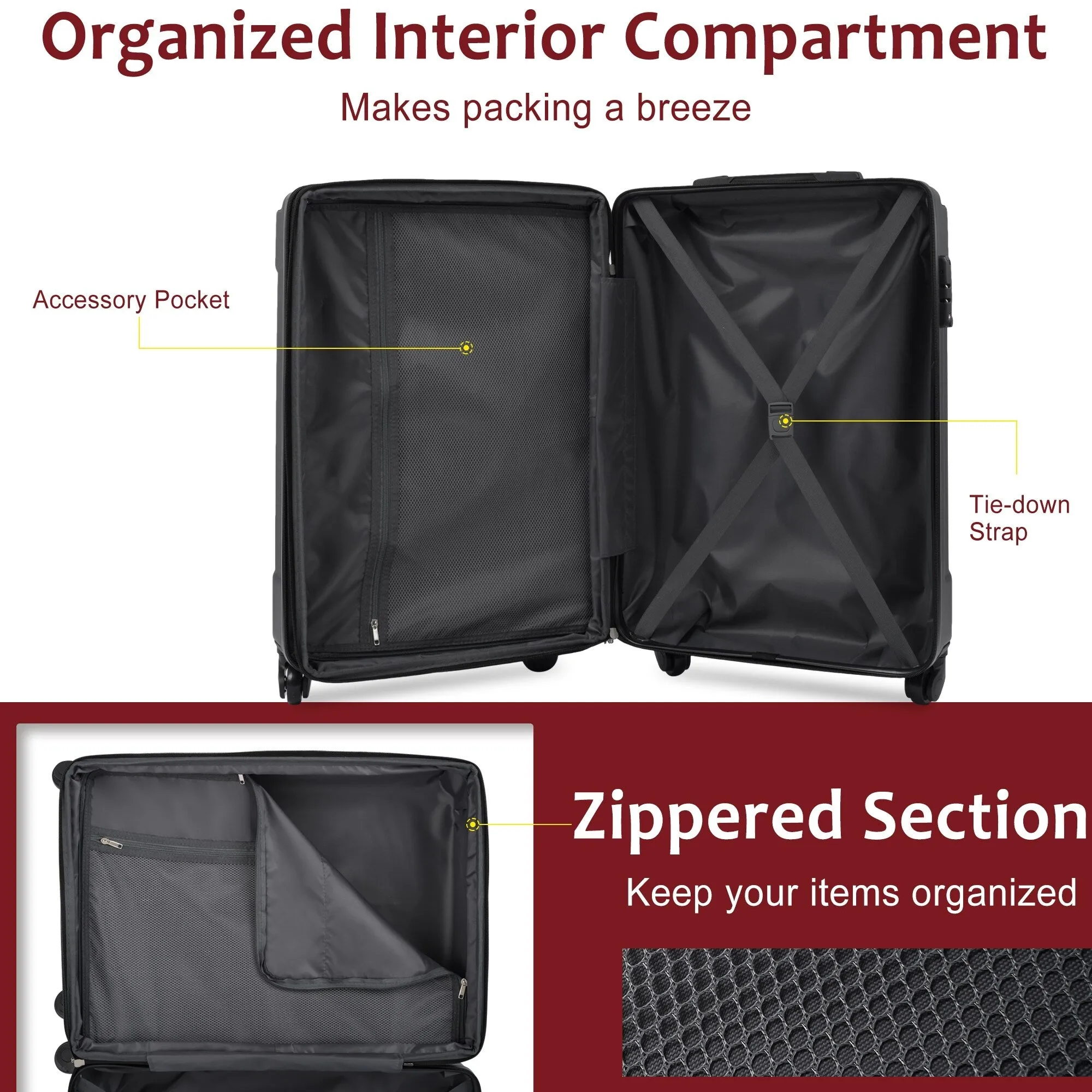 2 Piece Luggage Sets Suitcase/Trunk /Check-in Luggage /Carry-on Luggage