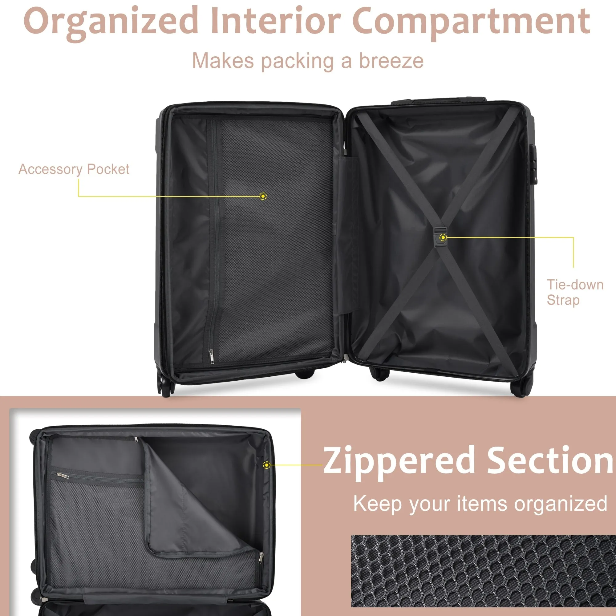 2 Piece Luggage Sets Suitcase/Trunk /Check-in Luggage /Carry-on Luggage