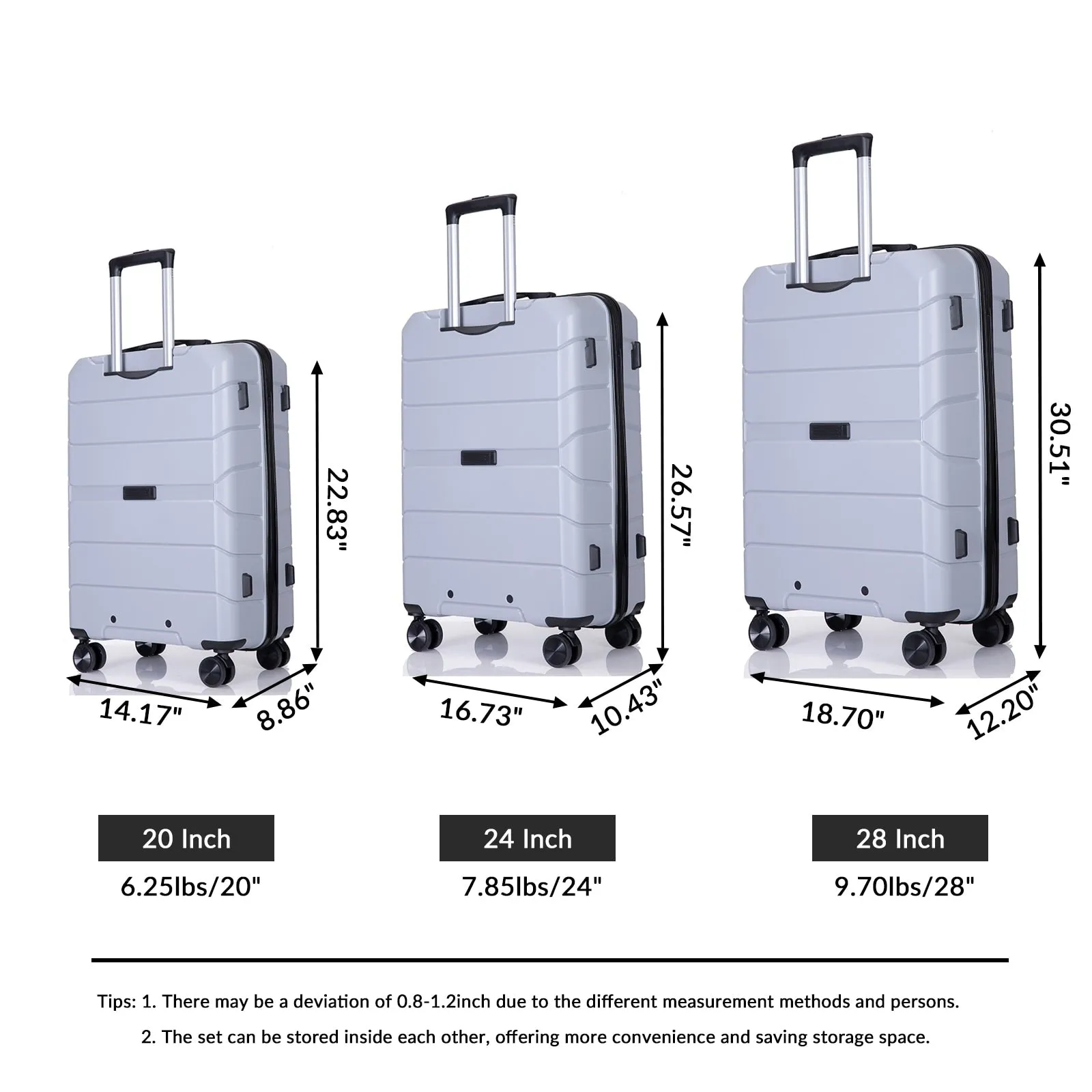 3 Piece Luggage Sets