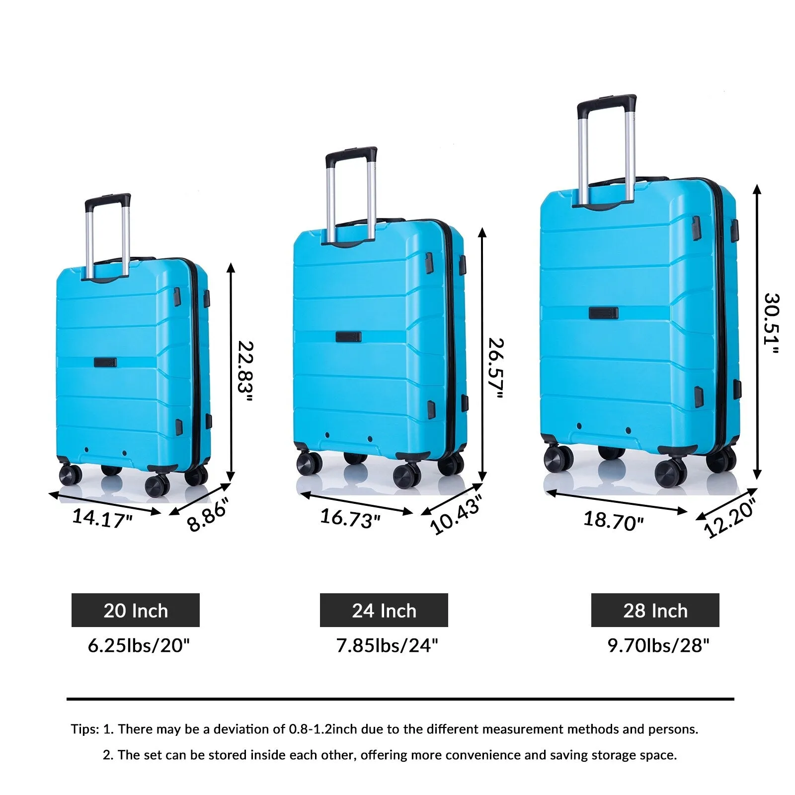 3 Piece Luggage Sets