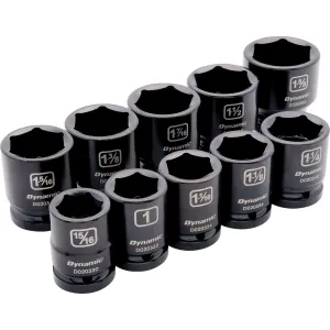 3/4" Drive 10pc 6-Point Standard Impact SAE Socket Set, 15/16" - 1-5/8"
