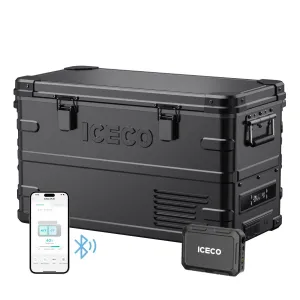 37QT APL35-Black Aluminum Freezer With Magnetic Power Bank | ICECO