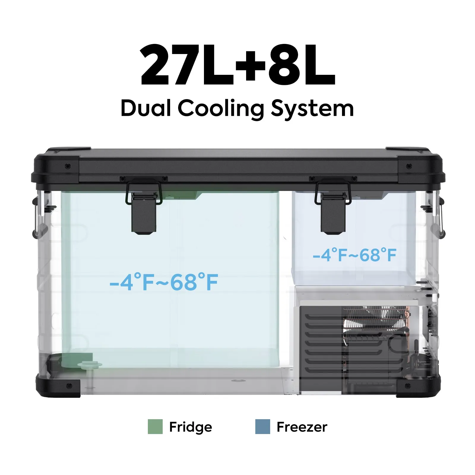 37QT APL35-Black Dual Zone Aluminum Freezer With PB1000 Power Station | ICECO