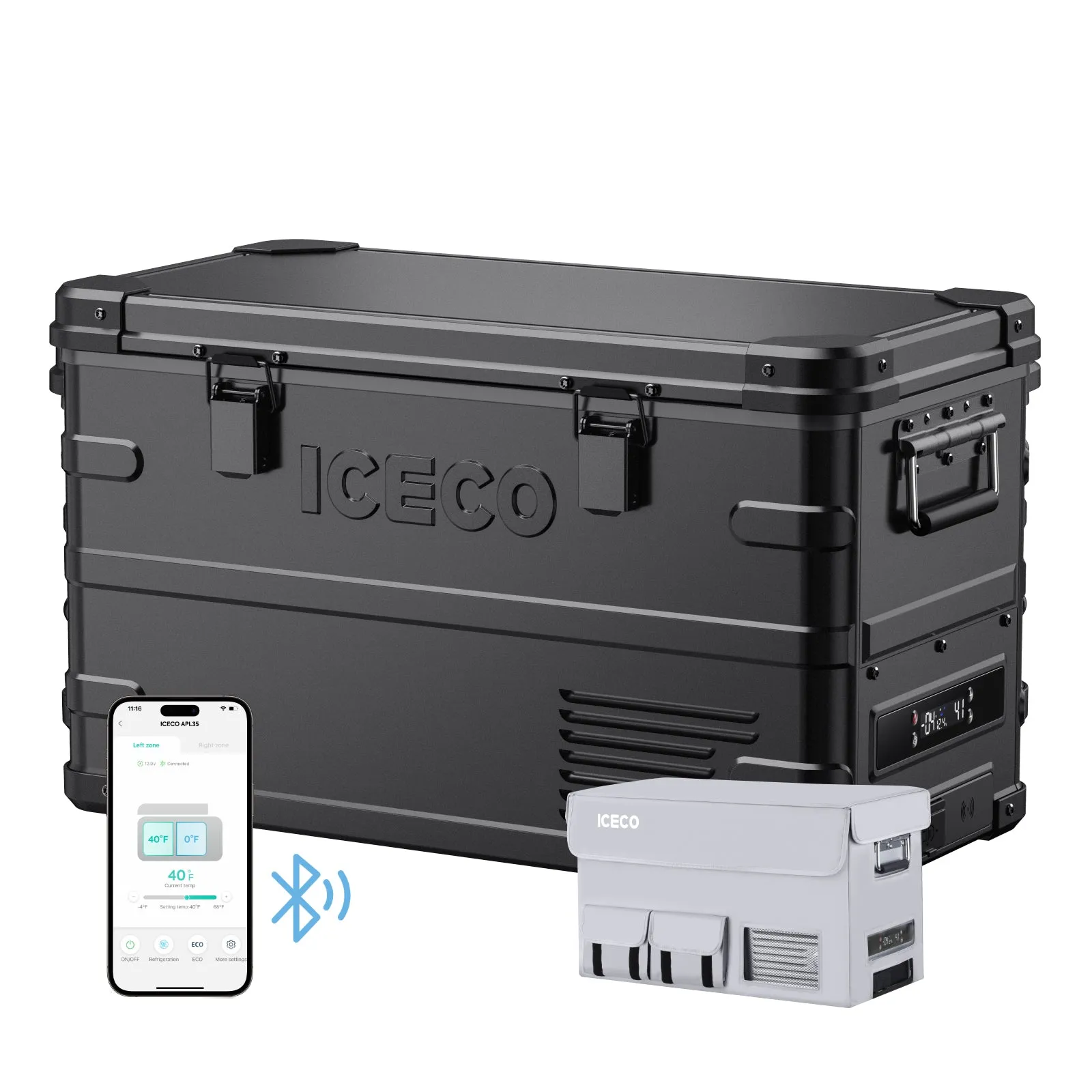 37QT APL35-Black Ultralight Dual Zone Aluminum Freezer | ICECO