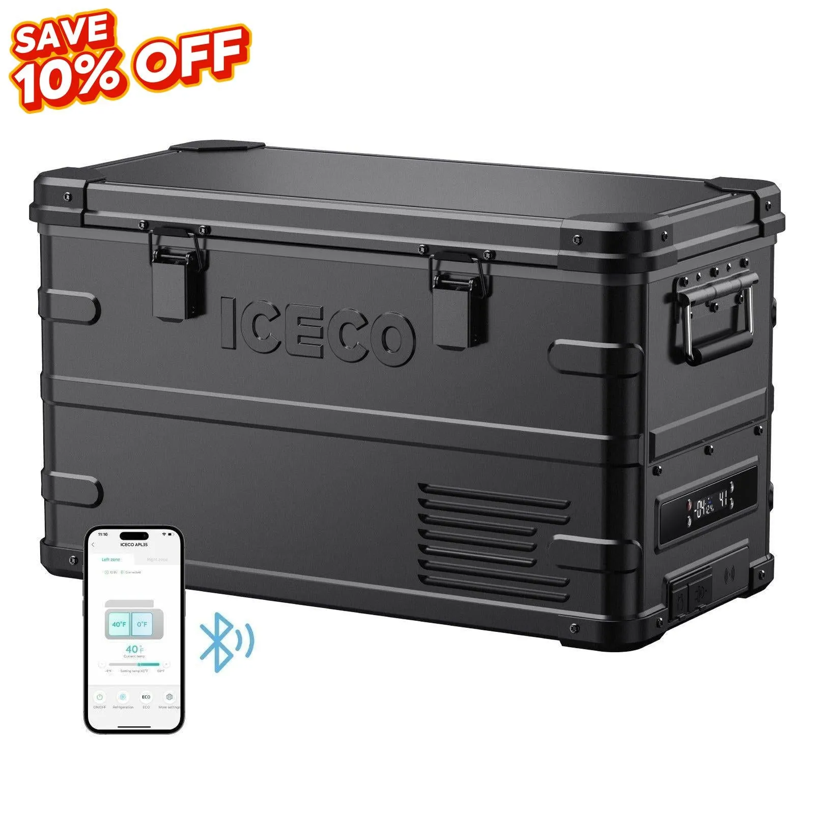 37QT APL35-Black Ultralight Dual Zone Aluminum Freezer | ICECO