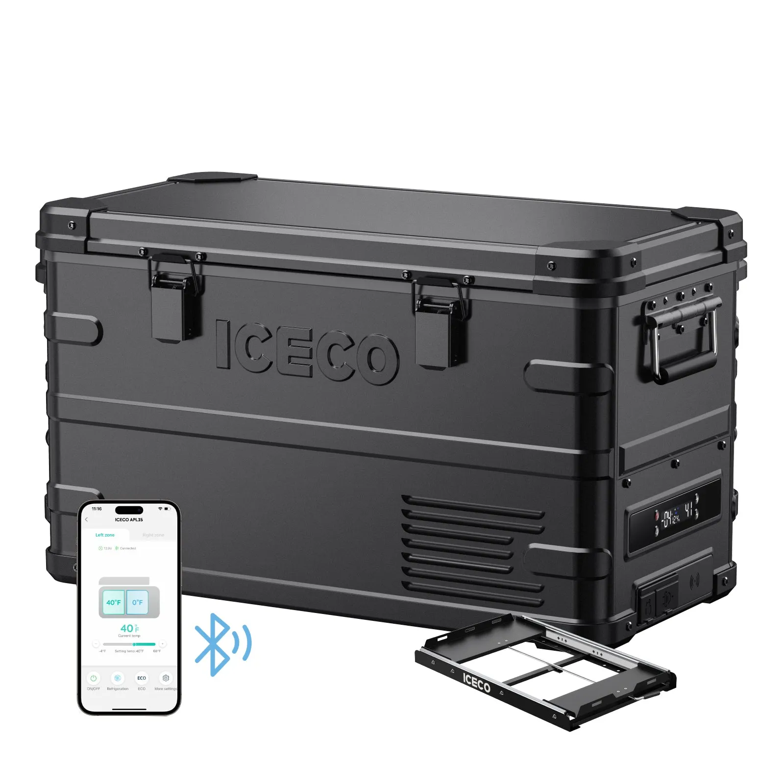 37QT APL35-Black Ultralight Dual Zone Aluminum Freezer | ICECO