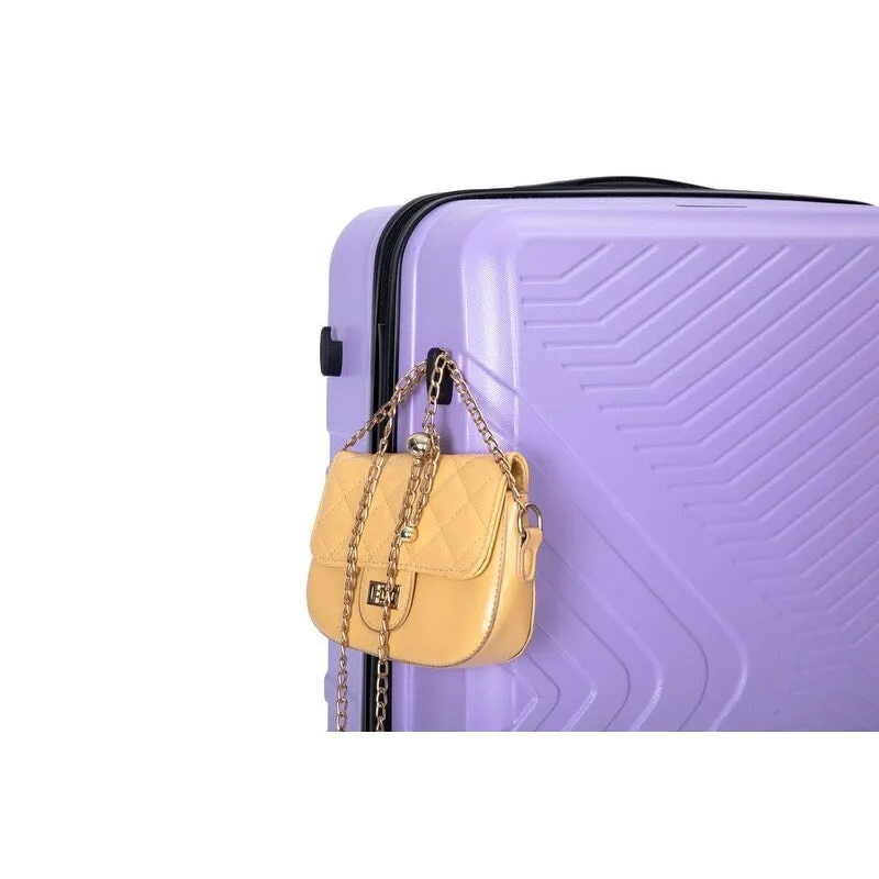 3PCS ABS Lightweight Suitcase Luggage Set with Two Hooks and TSA Lock