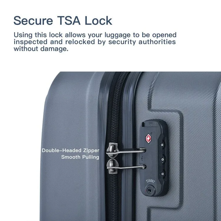 3Pcs Luggage Suitcase with TSA Lock,Wheels and Hooks