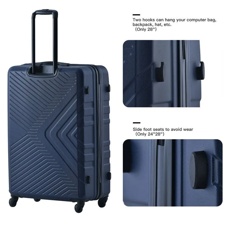 3Pcs Luggage Suitcase with TSA Lock,Wheels and Hooks