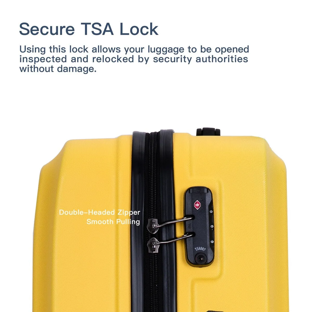 3Pcs Luggage Suitcase with TSA Lock,Wheels and Hooks