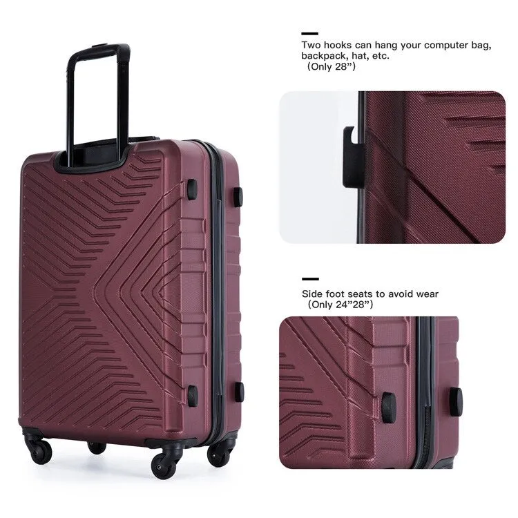 3Pcs Luggage Suitcase with TSA Lock,Wheels and Hooks