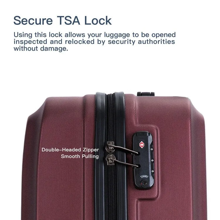 3Pcs Luggage Suitcase with TSA Lock,Wheels and Hooks