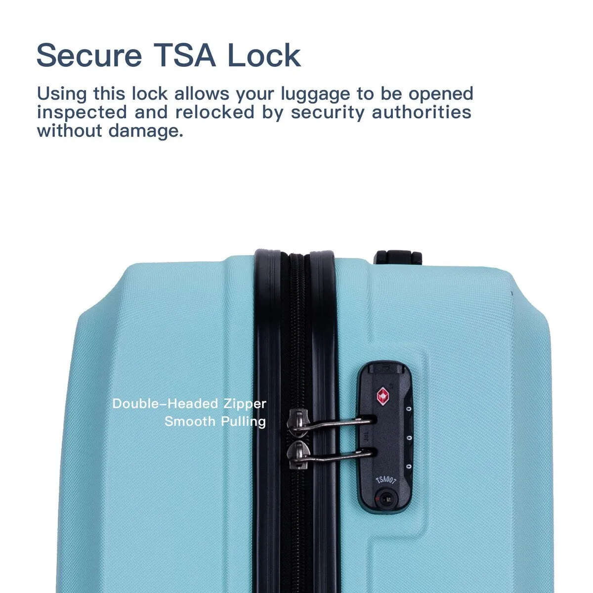 3Pcs Luggage Suitcase with TSA Lock,Wheels and Hooks