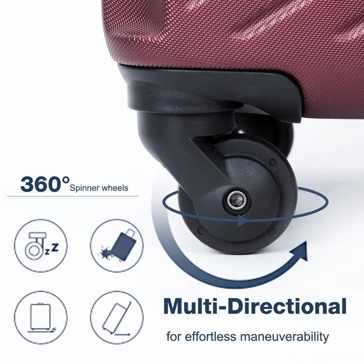 3Pcs Luggage Suitcase with TSA Lock,Wheels and Hooks