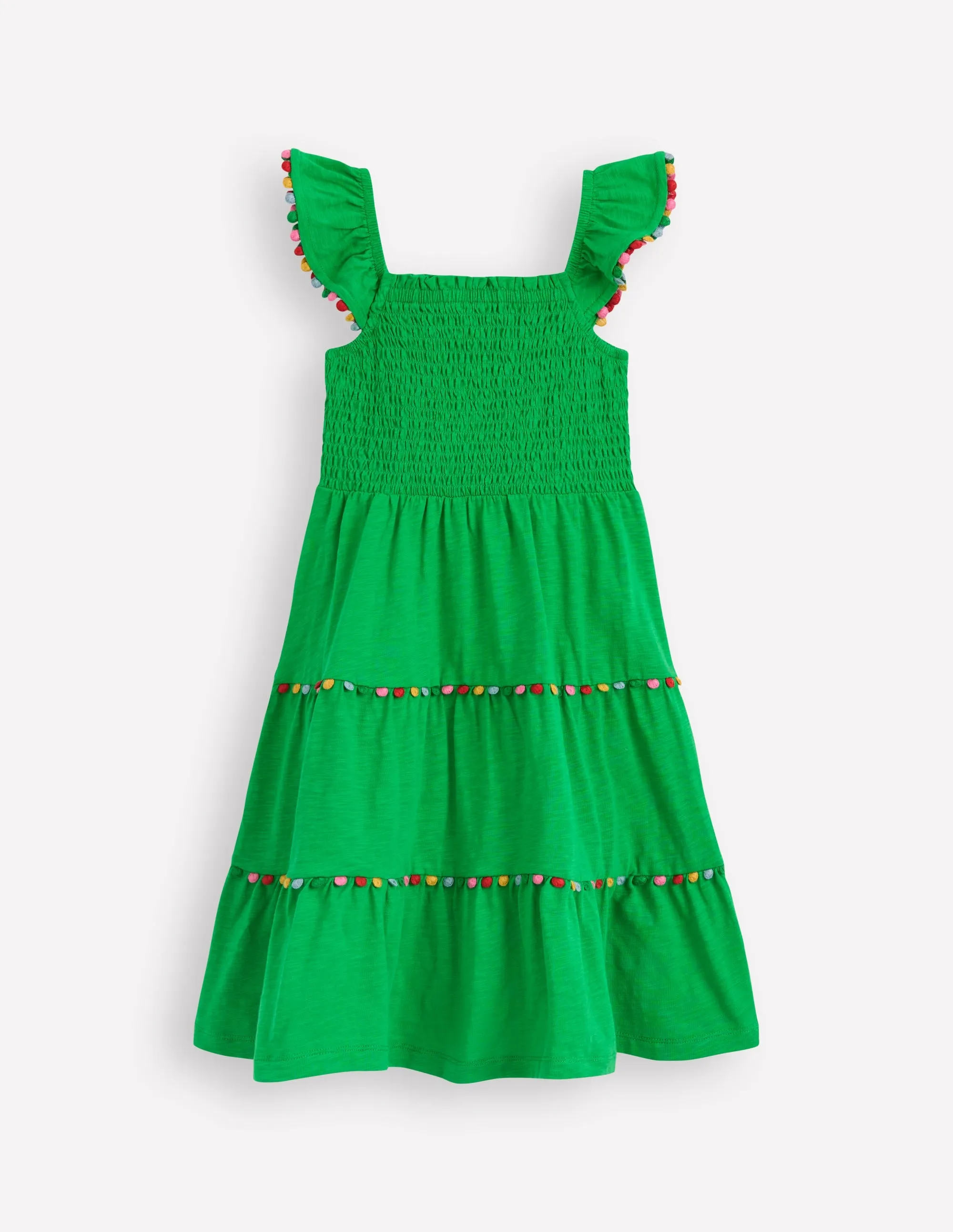 Addison Twirly Pom Dress-Sapling Green