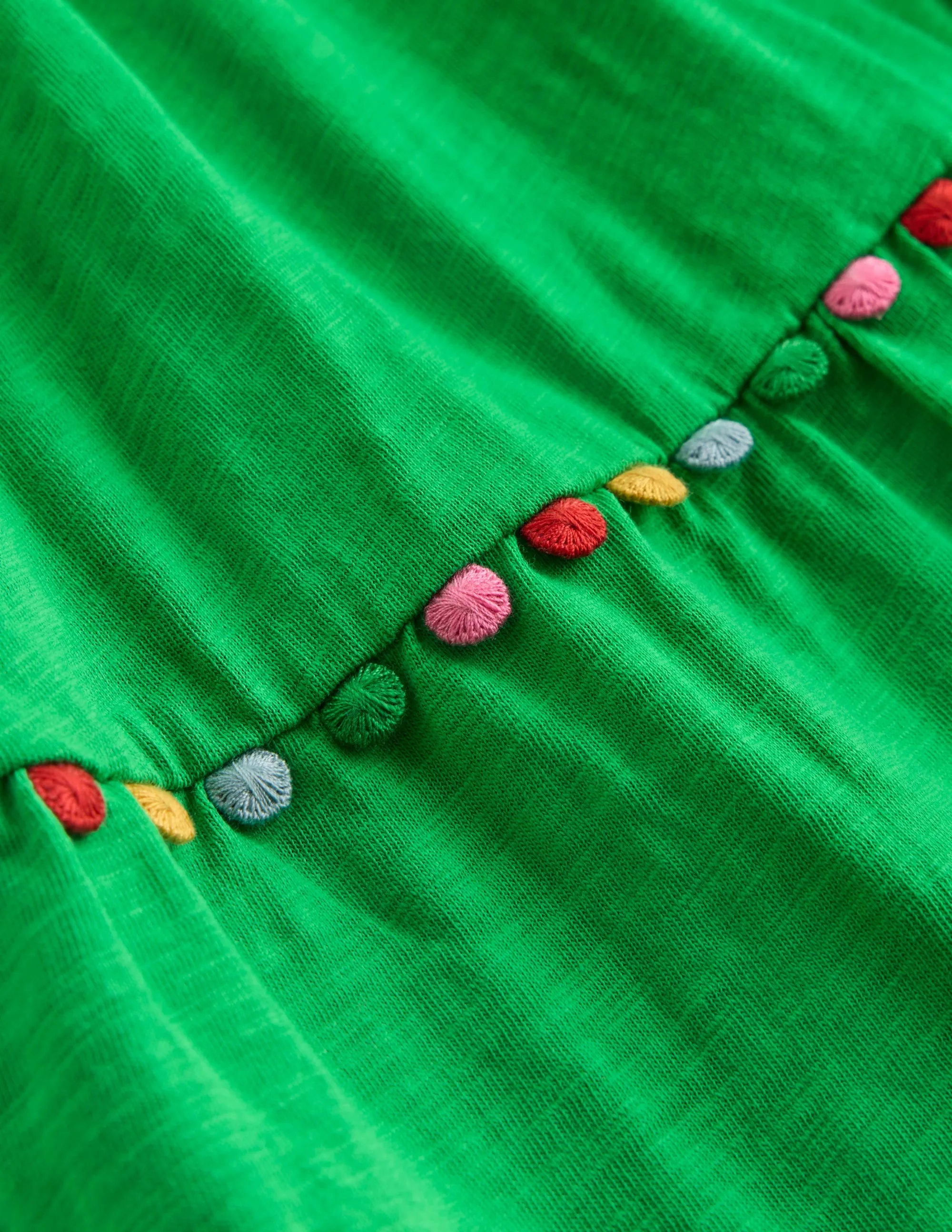 Addison Twirly Pom Dress-Sapling Green