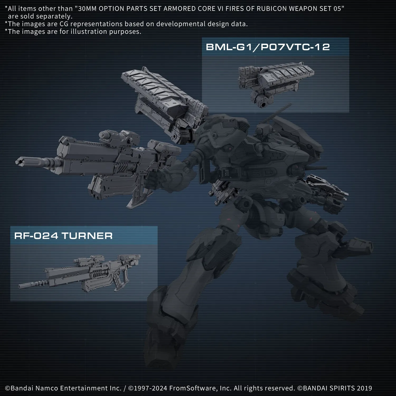 Bandai 30 Minutes Missions 30MM Option Weapon Part Set 05 (Armored Core VI: Fires of Rubicon) Model Kit