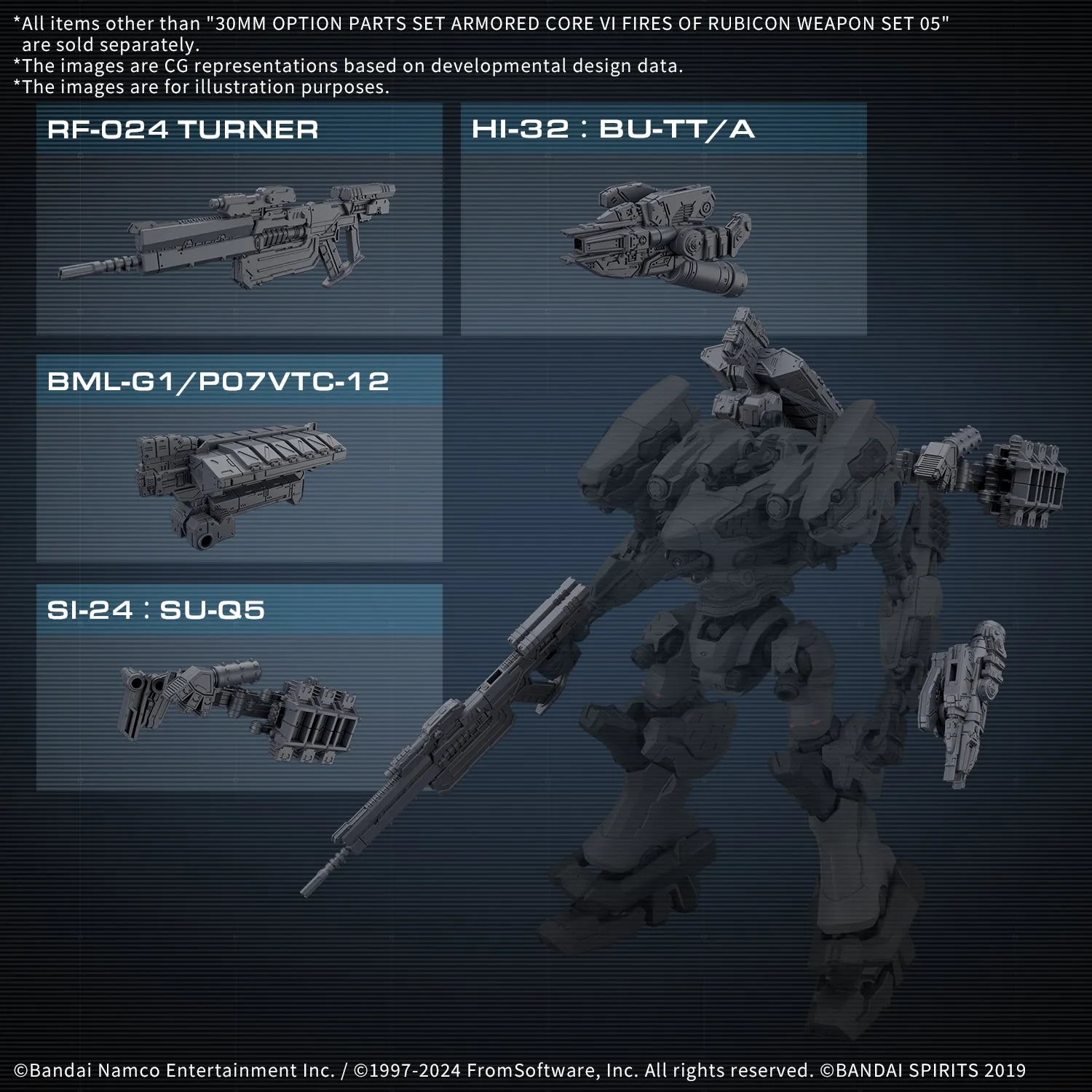 Bandai 30 Minutes Missions 30MM Option Weapon Part Set 05 (Armored Core VI: Fires of Rubicon) Model Kit