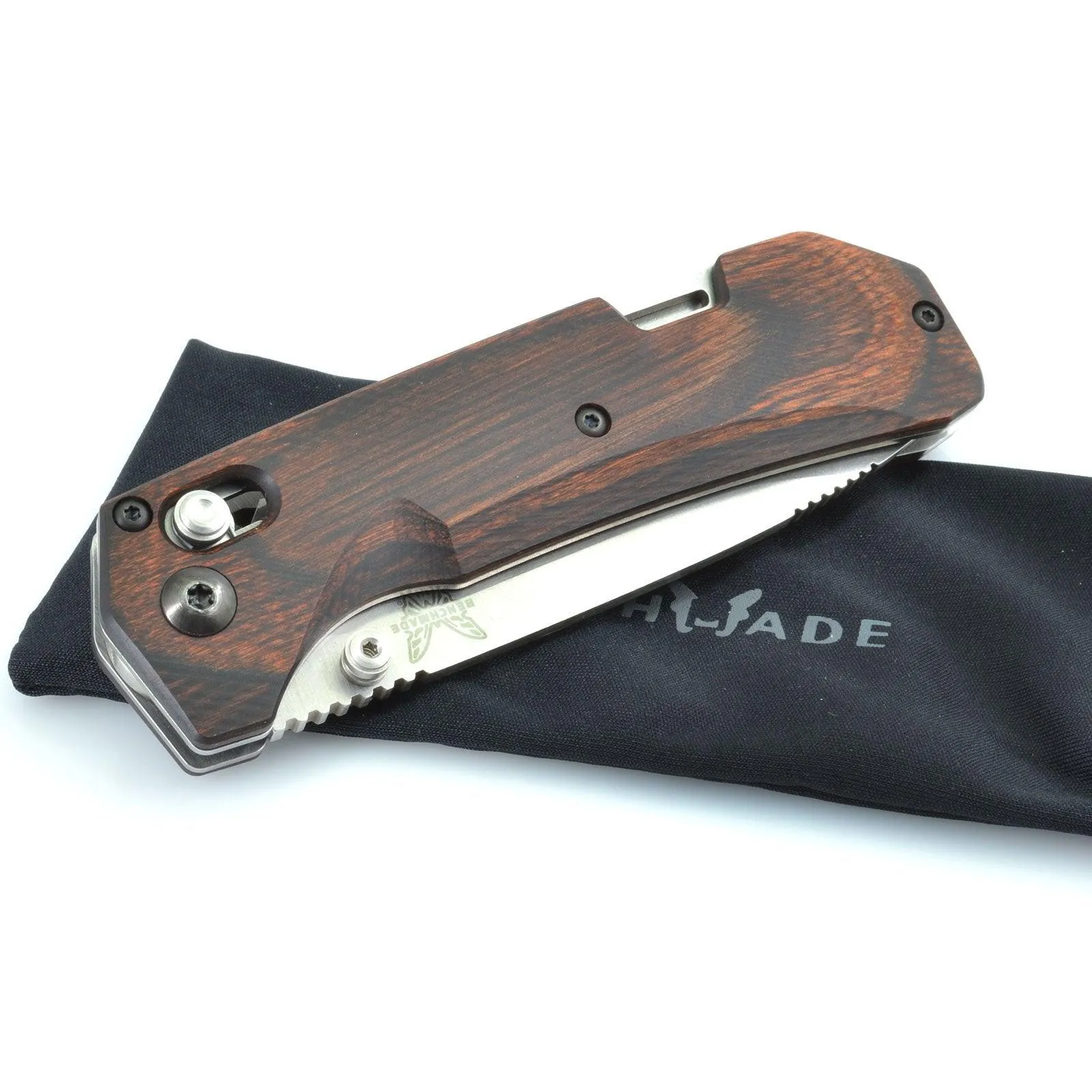 Benchmade Knife - Grizzly Creek Wood Handle Steel Blade Axis Lock Folder | 15060-2