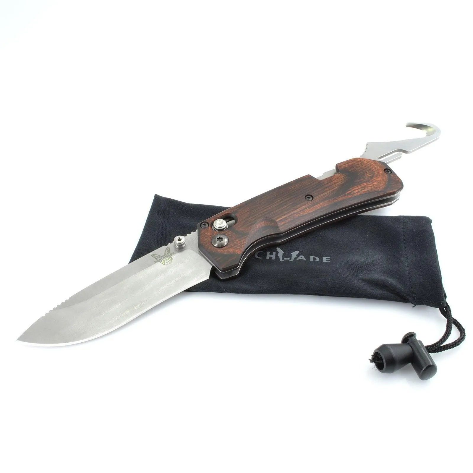 Benchmade Knife - Grizzly Creek Wood Handle Steel Blade Axis Lock Folder | 15060-2