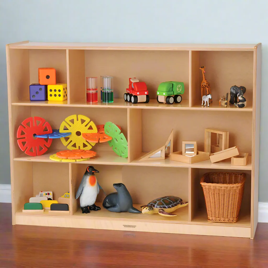 Birch Three-Level Tall Storage Unit | Eco-Friendly with 8 Compartments