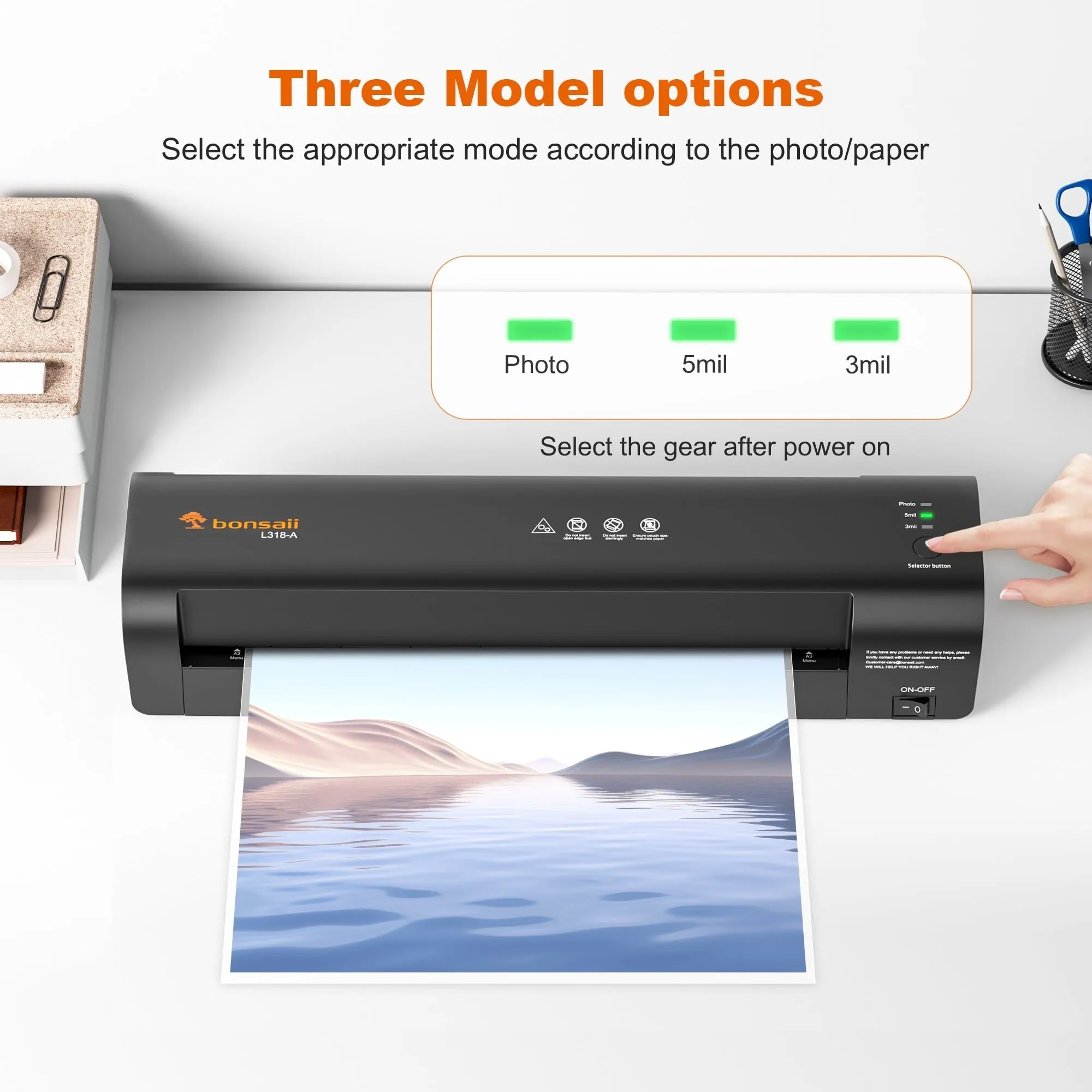 Bonsaii Laminator 13" A3 Laminator Machine w/Laminating Sheets, Paper Cutter & Corner Rounder