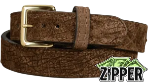 Brown Hippopotamus Money Belt With 25" Zipper 1.50" Wide