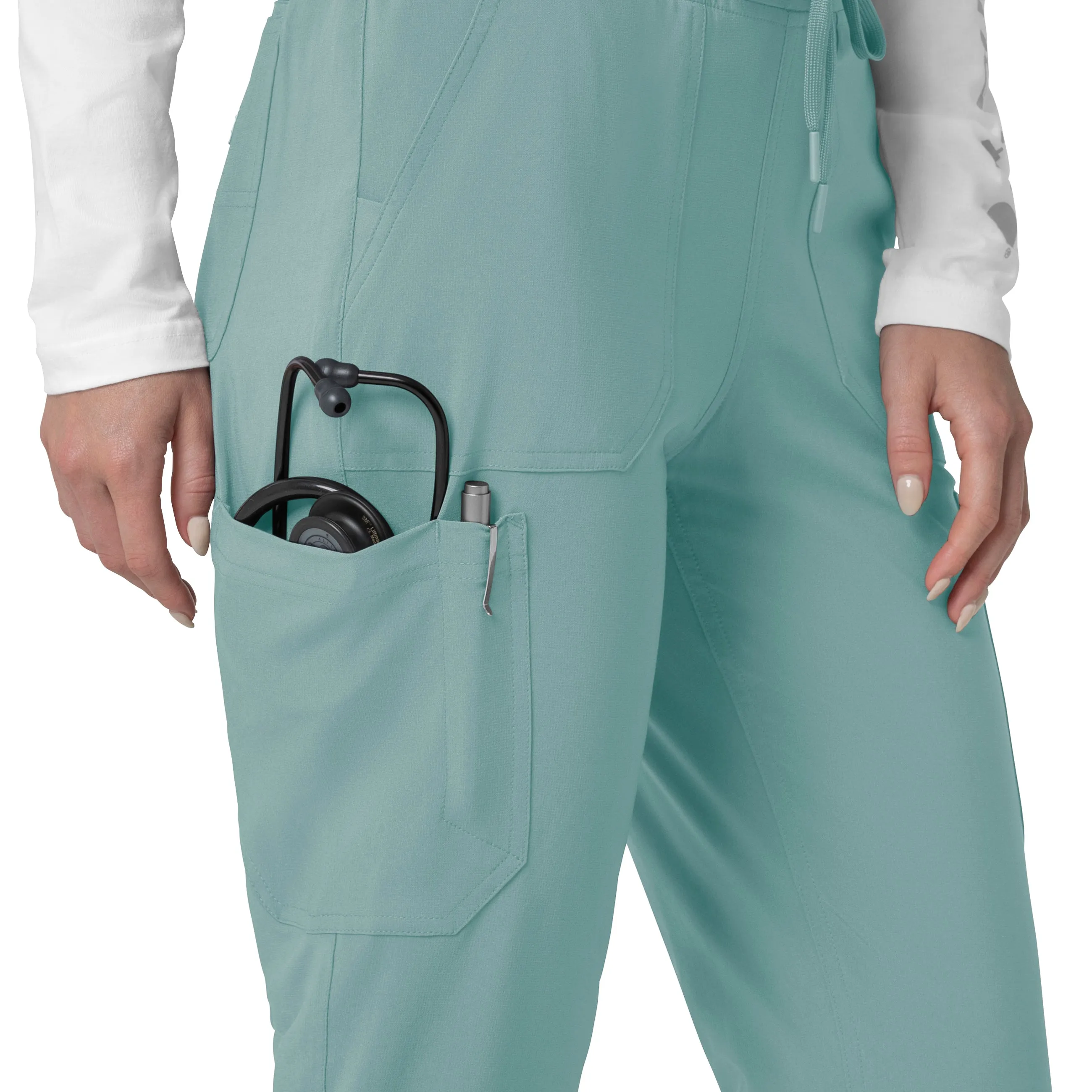 Carhartt Force Cross-Flex Women's Cargo Jogger Scrub Pant - Summer Blue
