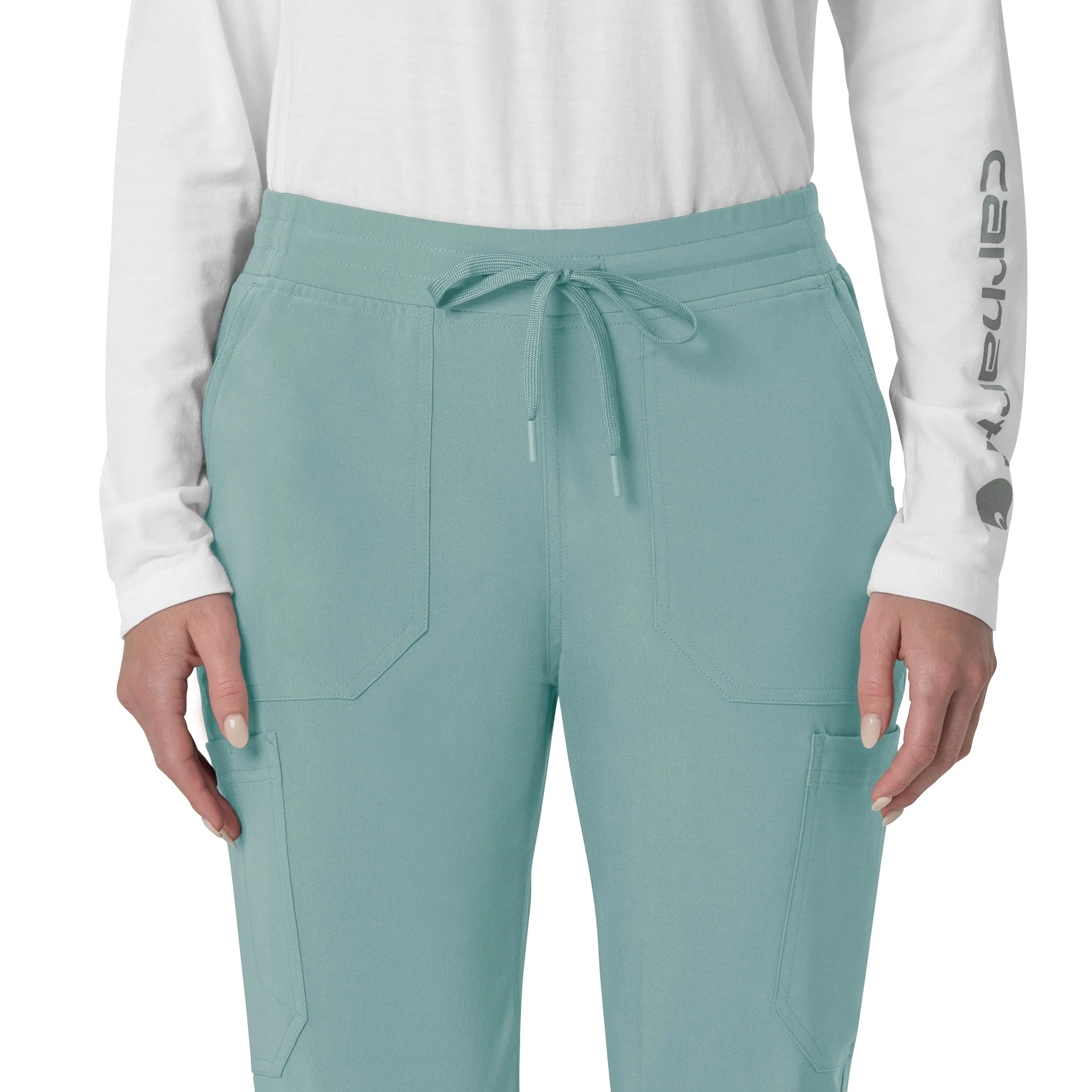 Carhartt Force Cross-Flex Women's Cargo Jogger Scrub Pant - Summer Blue