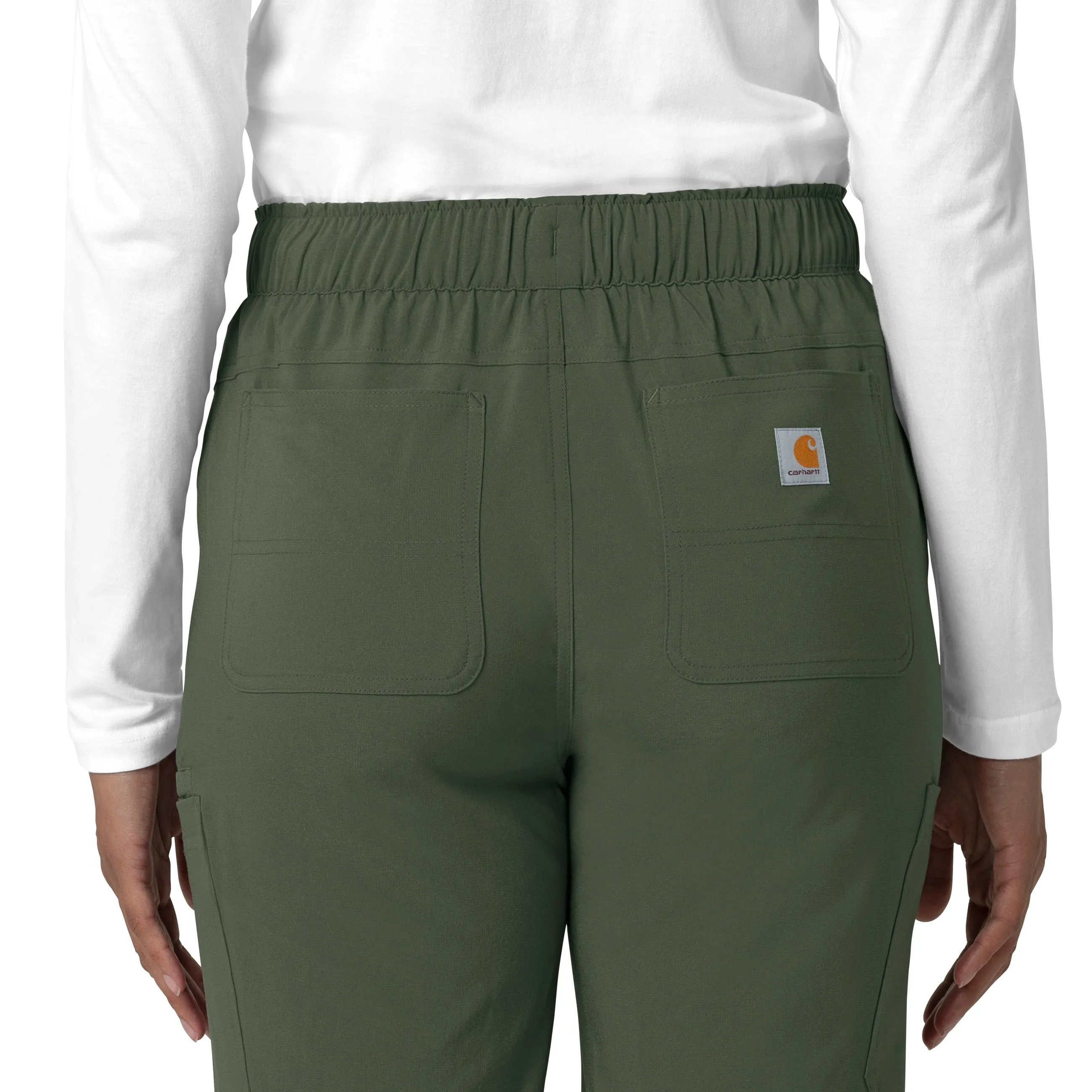 Carhartt Force Cross-Flex Women's Straight Leg Cargo Scrub Pant - Olive