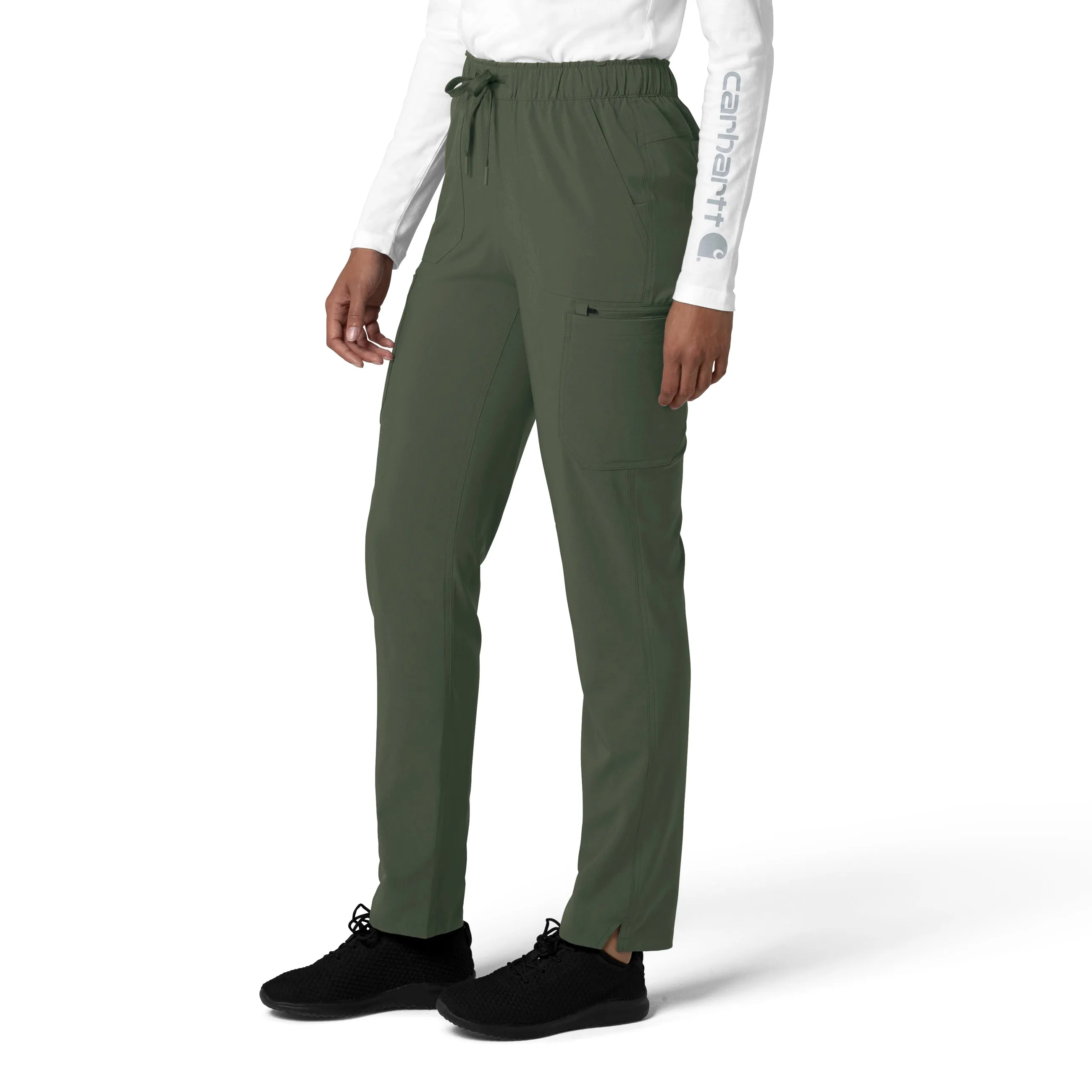 Carhartt Force Cross-Flex Women's Straight Leg Cargo Scrub Pant - Olive