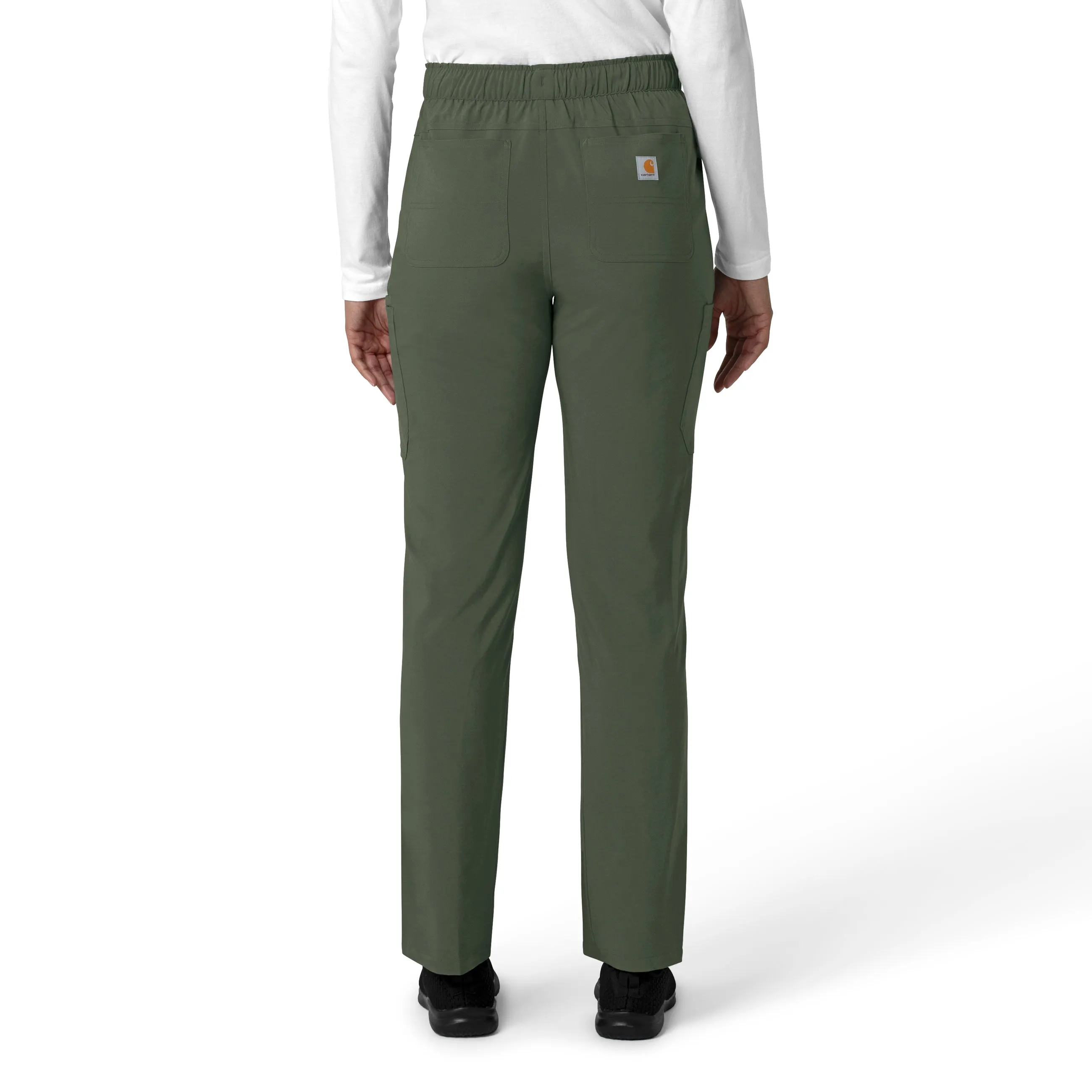Carhartt Force Cross-Flex Women's Straight Leg Cargo Scrub Pant - Olive