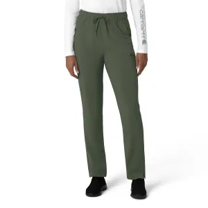 Carhartt Force Cross-Flex Women's Straight Leg Cargo Scrub Pant - Olive