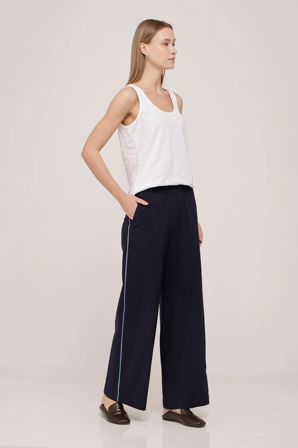 Danny Wide Pants Dark Blue