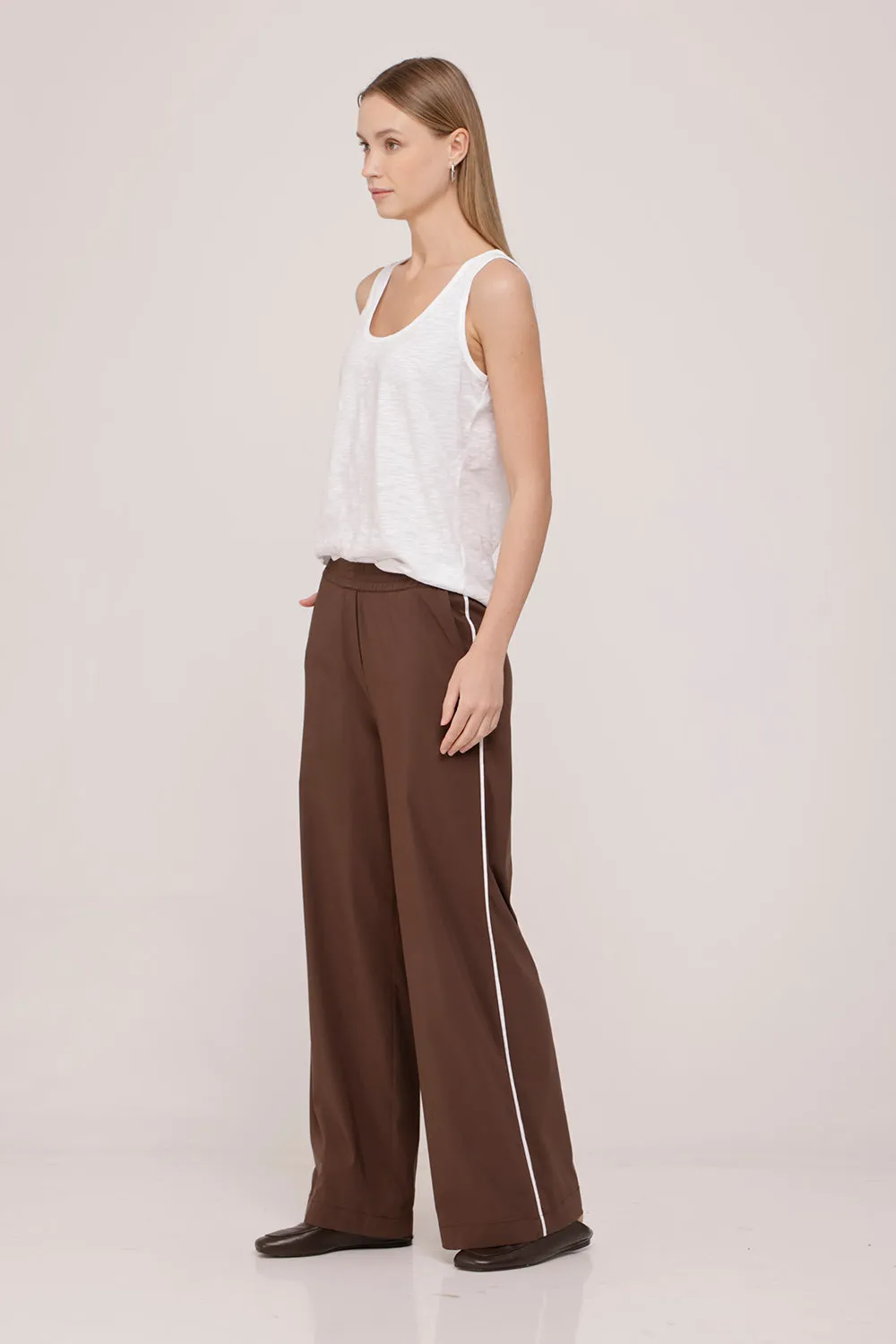 Danny Wide Pants Dark Brown