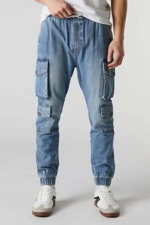 Denim Multi Pocket Cargo Jogger