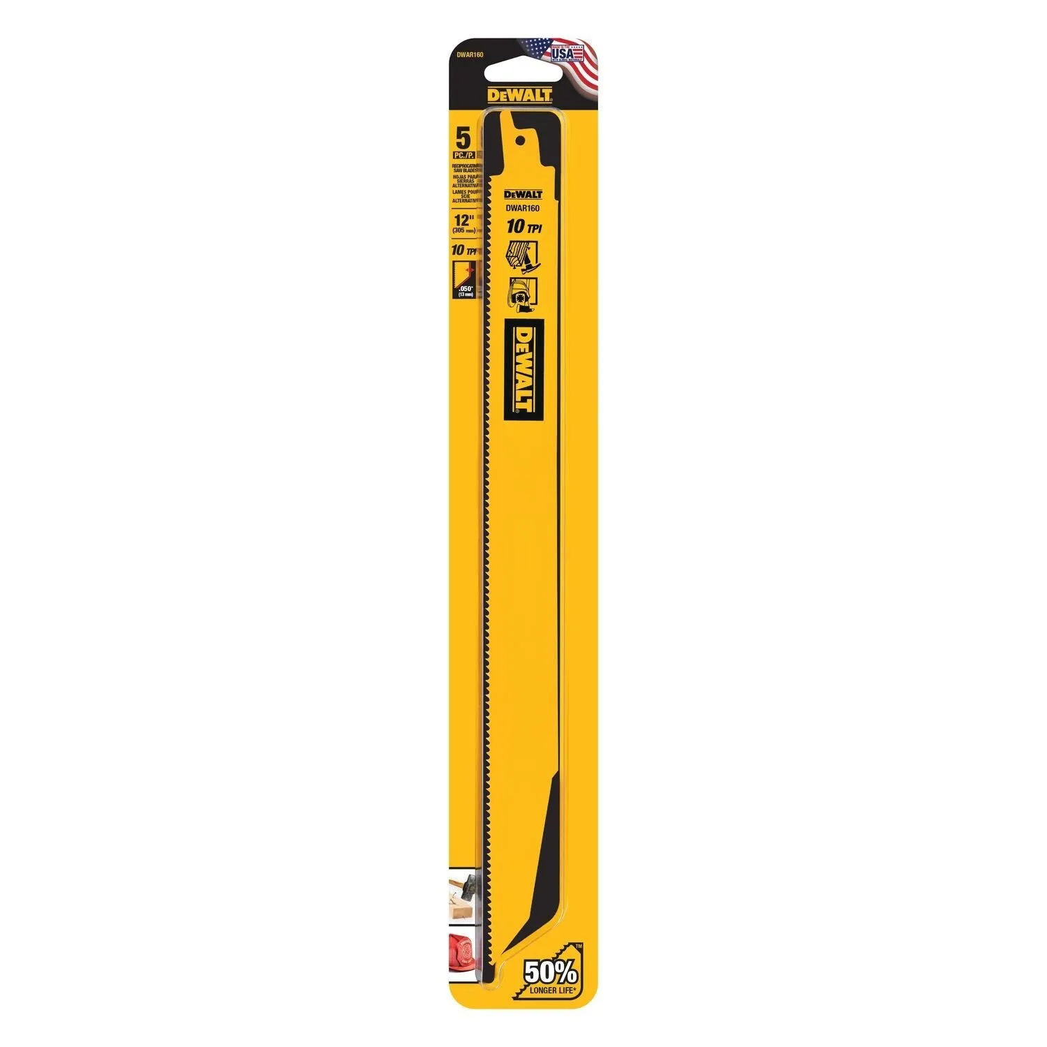 DEWALT DWAR160-12In 10Tp Demo Recip Bld-5Pk