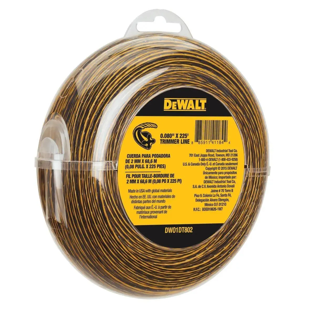 DEWALT DWO1DT802-0.080 in x 225 ft Trimmer Line