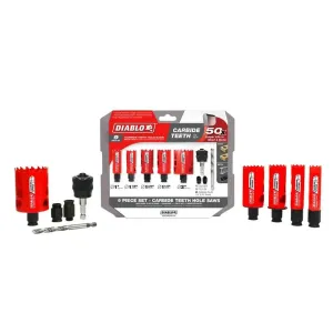 DIABLO  DHS09SGPCT  -  9PC CARBIDE HOLE SAW KIT