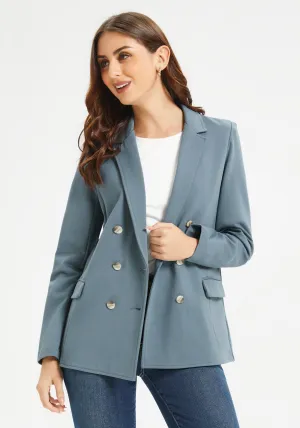 Double Breasted Blazer (Blue Haze)