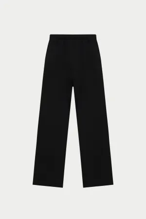 EMBROIDERED CREST RELAXED JOGGERS - BLACK