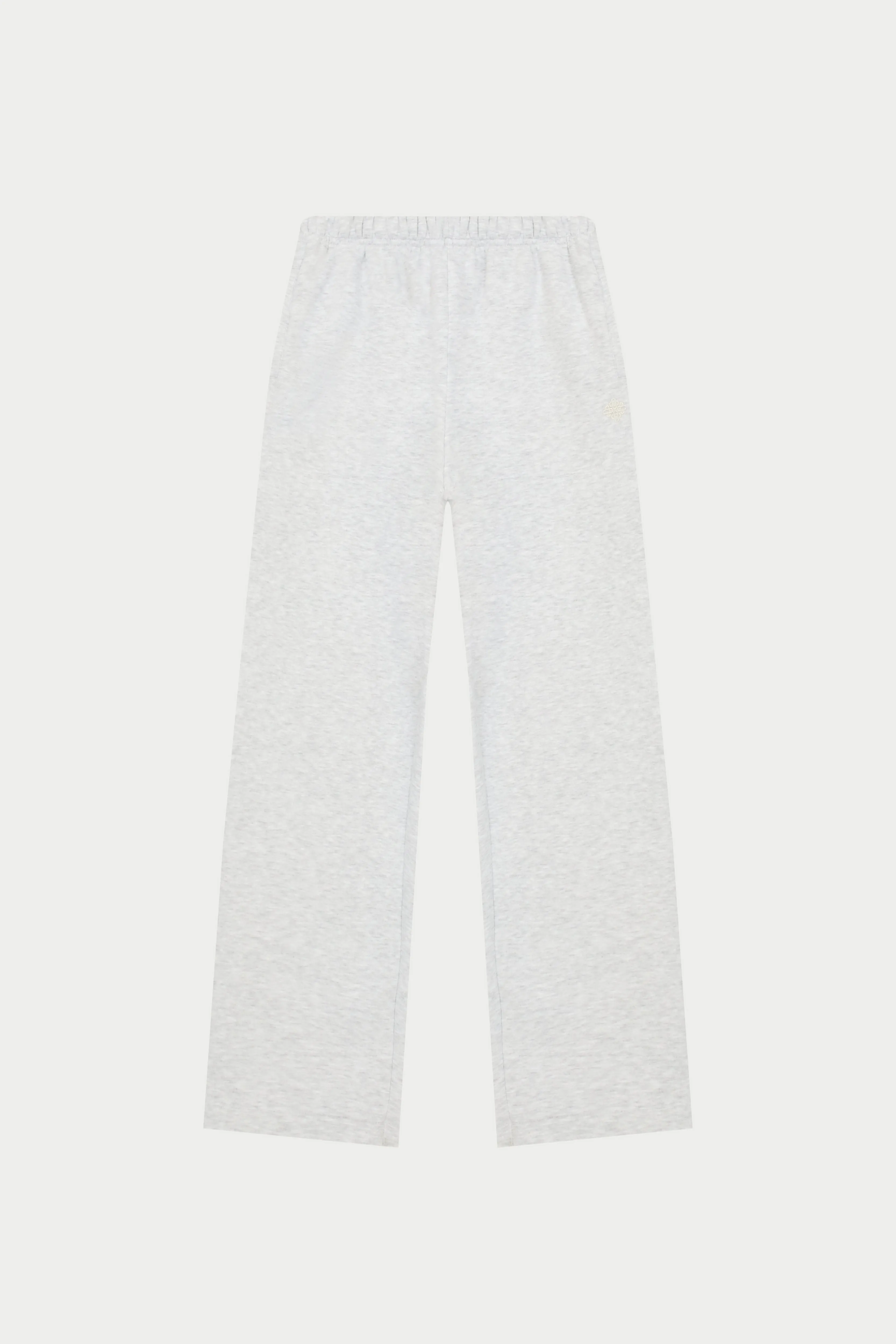 EMBROIDERED CREST RELAXED JOGGERS - GREY MARL