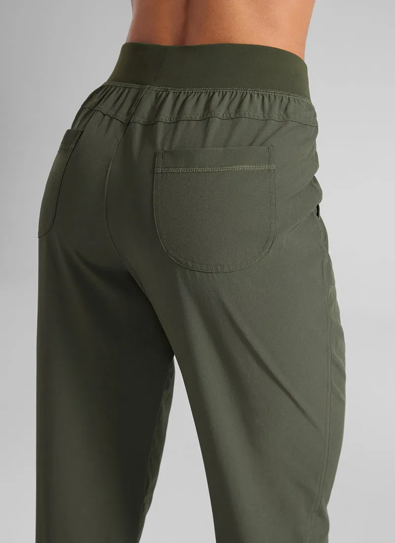 Feathery-Fit Drawstring Jogger with Pockets 28'' - Flat Waistband