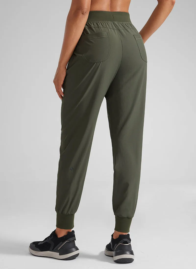 Feathery-Fit Drawstring Jogger with Pockets 28'' - Flat Waistband
