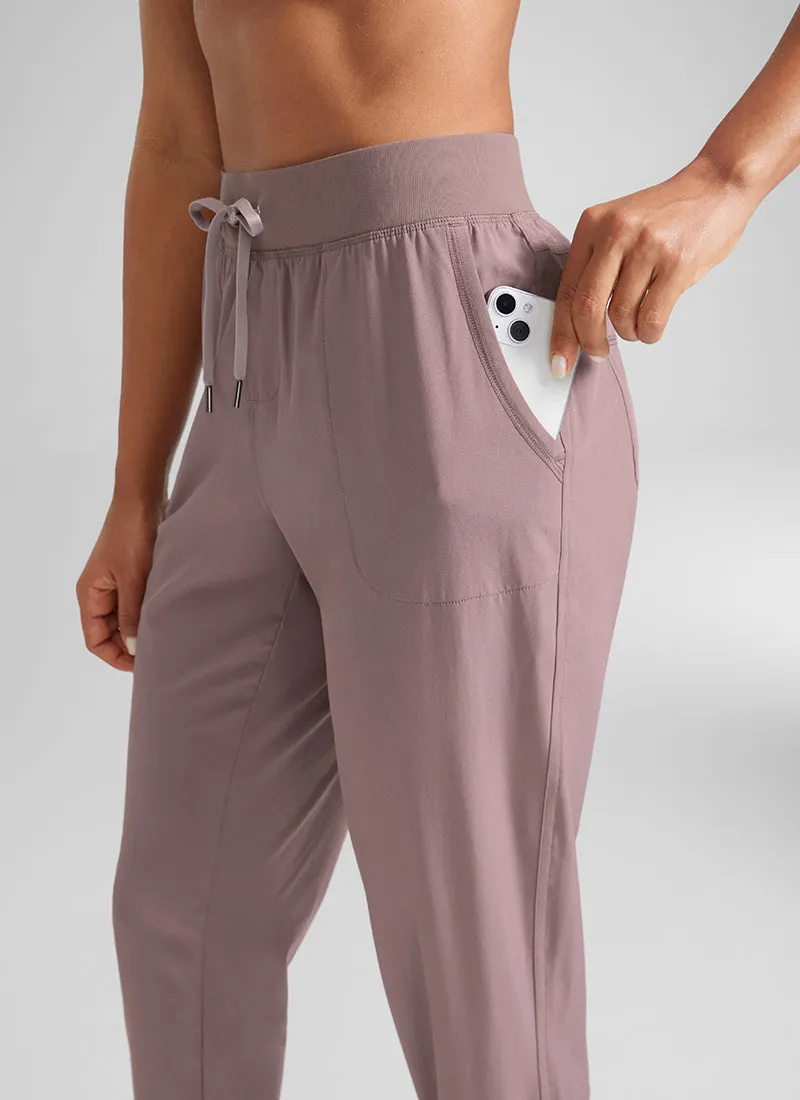 Feathery-Fit Drawstring Jogger with Pockets 28'' - Flat Waistband