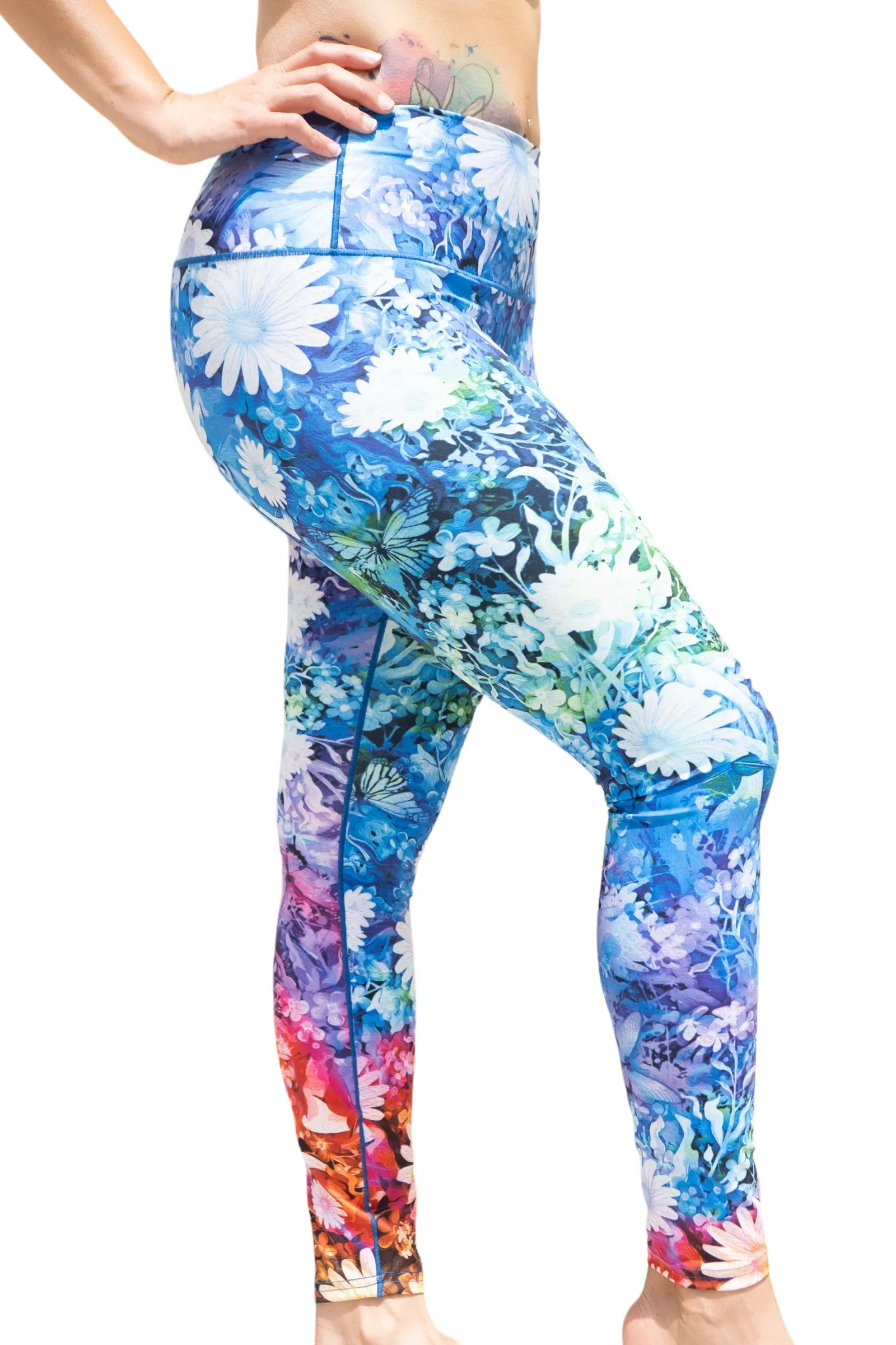 Floral Burst Tie Dye Yoga Pants